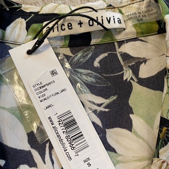 NWT💕Alice + Olivia Julius Floral Print Blouse Size S - Picture 12 of 15